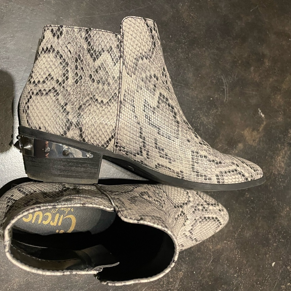 Sam Edelman Snake Print Ankle Boots